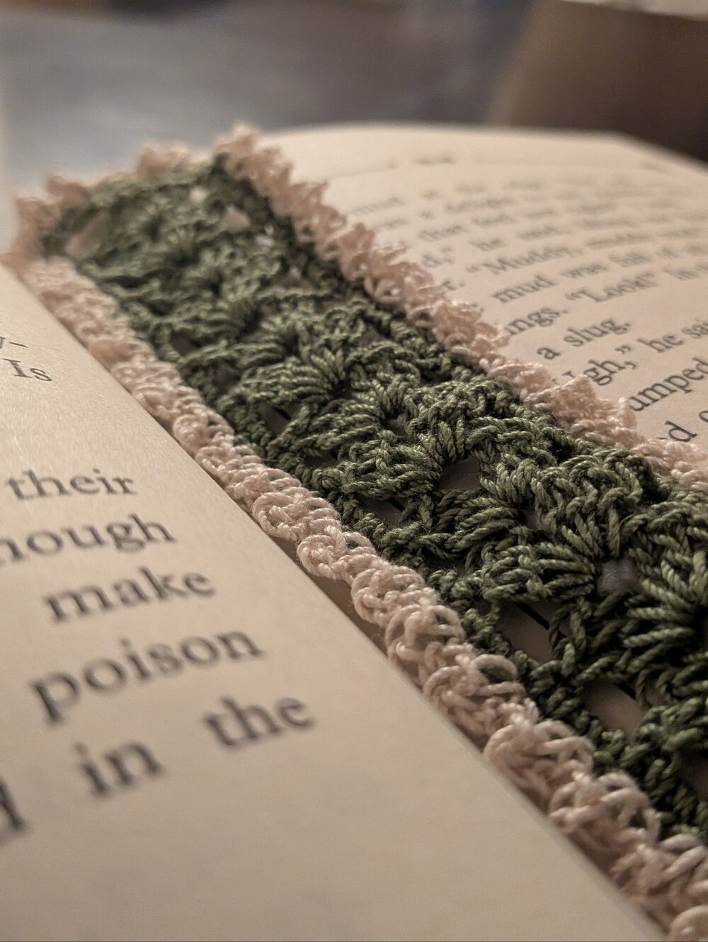 Crochet Lace Bookmark Green